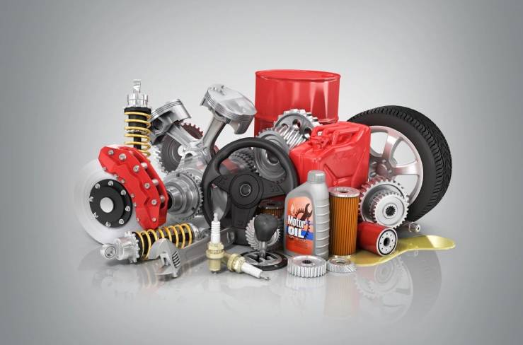 A pile of different types of car parts.